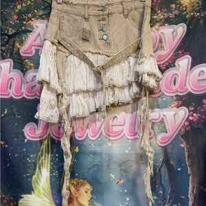 Boho Layered Skirt with Frayed Details